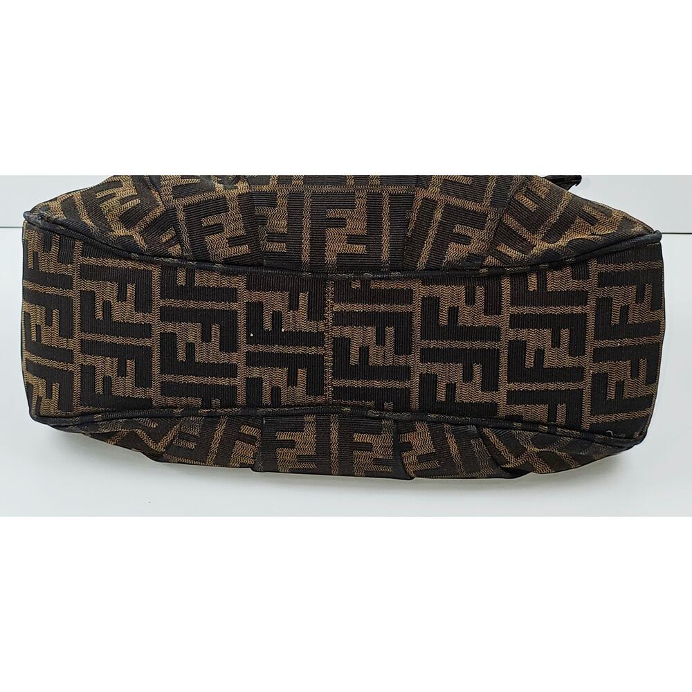 Fendi Tobacco Zucca Print Canvas Mia Flap Shoulder Bag - Picture 16 of 16